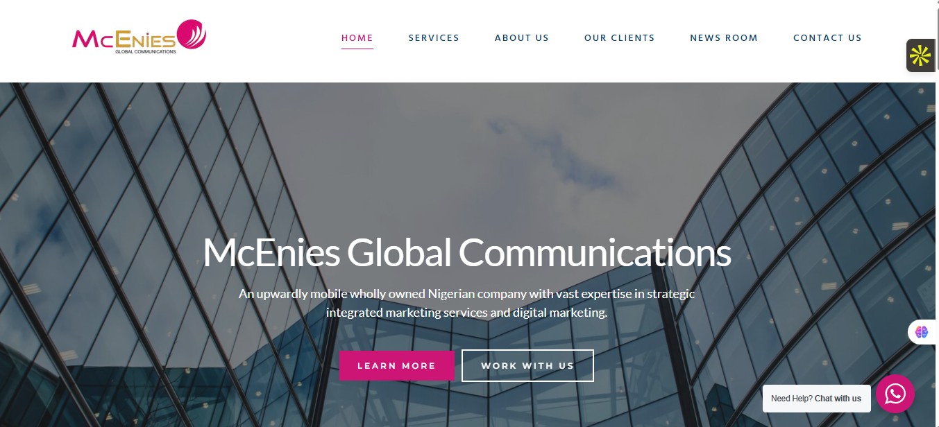 Corporate Website Redesign for McEnies Global Communications