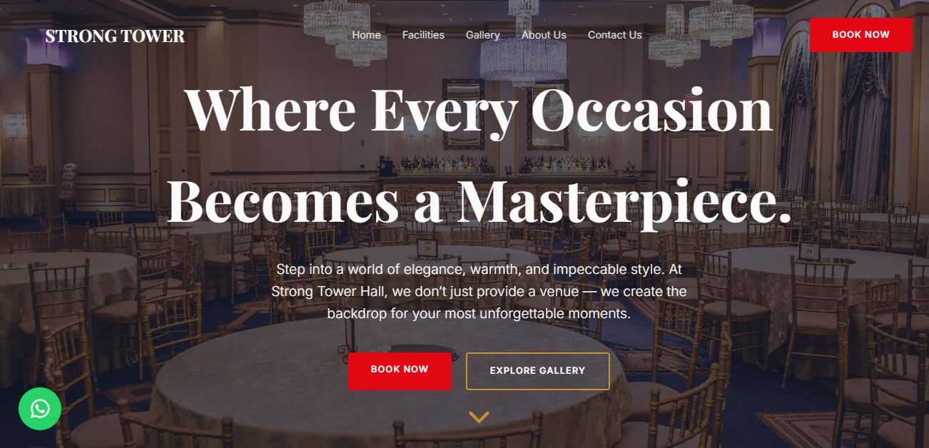 Event Centre Website Design for Strong Tower Hall